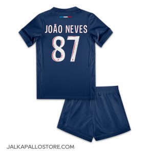 Paris Saint-Germain Joao Neves #87 Kotipaita Lapsille 2024-25 Lyhythihainen (+ shortsit)